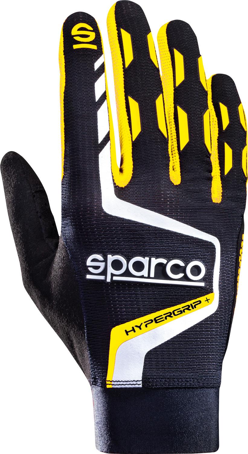 Sparco Hypergrip+ Sim Racing Gaming kesztyű, fekete és sárga, 11-es méret
