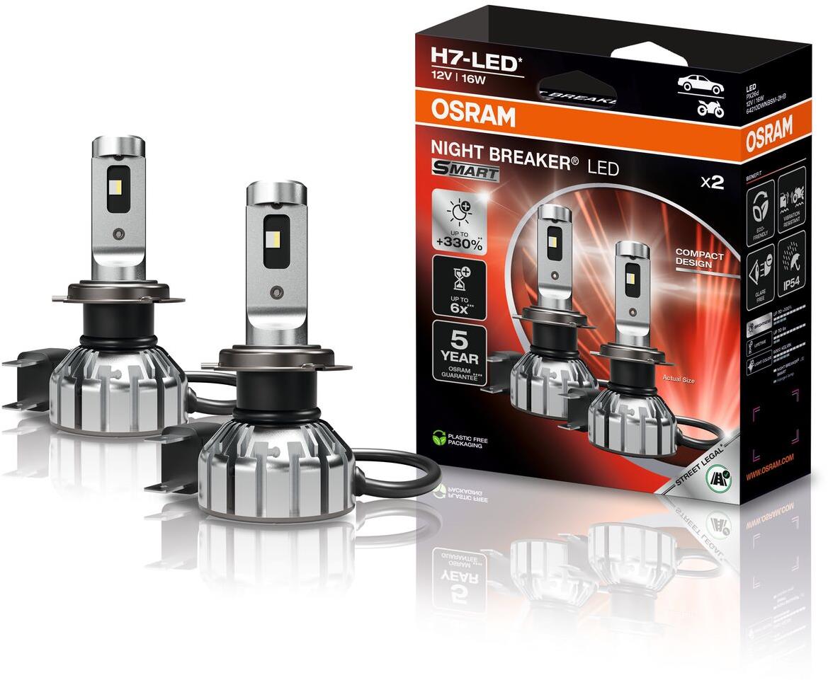 OSRAM NIGHT BREAKER LED SMART H7, +330%-kal több fényerő