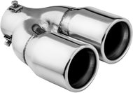 ASSO Exhaust tip stainless steel double round, outer diameter 2 × 76 mm, length 210 mm - Exhaust Tail Pipe