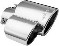 ASSO stainless steel exhaust tip (L) round, outer diameter 90 × 76 mm, length 180 mm - Exhaust Tail Pipe