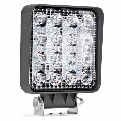 AMIO LED work light, voltage 9-36 V, 16 LEDs 3030, 110 × 110 mm - LED Reflector - Main image
