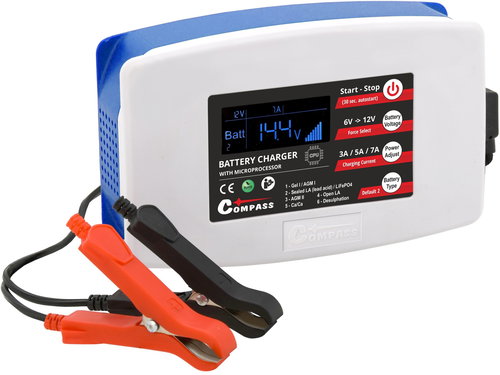 Charger microprocessor 7Amp 6/12V PB/GEL/LiFePO4 - Car Battery Charger - Main image