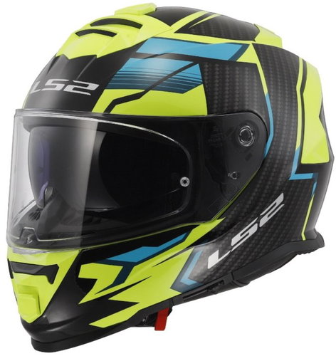 LS2 FF800 STORM II-06 TRACKER helma černá/H-V-žlutá vel. S - Motorbike Helmet - Main image