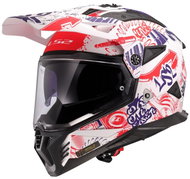 LS2 MX702 PIONEER II-06 FANTASY adventure helmet white/red/blue - Motorbike Helmet