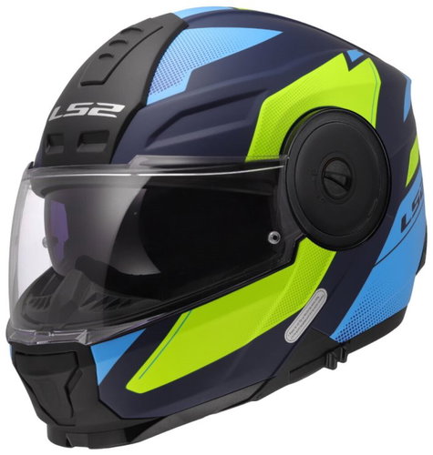 LS2 FF902 SCOPE II-06 DURIA flip-up helmet blue/H-V-yellow, size 3.5 mm XL - Motorbike Helmet - Main image