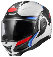 LS2 FF910 ADVANT II TRIPLE flip-up helmet white/blue/red - Motorbike Helmet