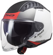 LS2 COPTER II-06 URBANE scooter jet helmet matte white/red - Scooter Helmet