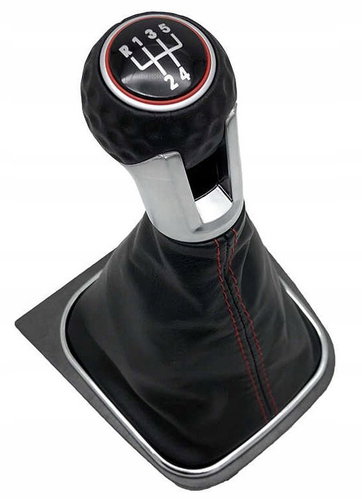 PROTEC Gear lever with cuff, VW Scirocco 2008 - 2014 5st red stitching - Gear Stick - Main image