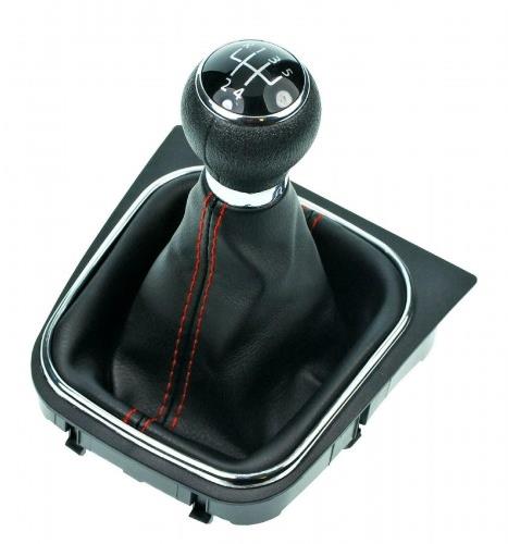 PROTEC Gear lever with cuff, VW Eos 2006 - 2012 5st red stitching - Gear Stick - Main image