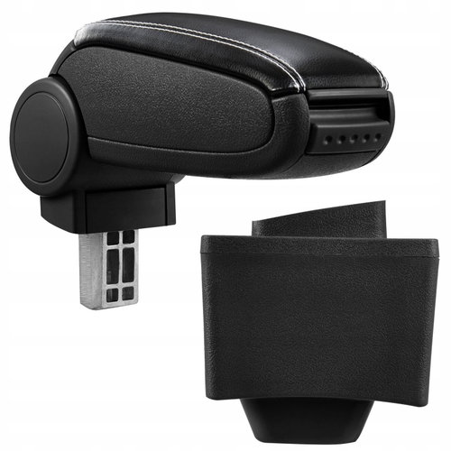PROTEC Armrest, Audi A3 8L, synthetic leather, black, white stitching 1996 - 2003 - Elbow Rest - Main image