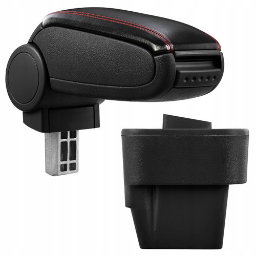 PROTEC Armrest, Opel Astra H, synthetic leather, black, red stitching 2004 - 2010 - Elbow Rest - Main image