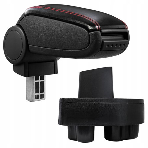 PROTEC Armrest, Opel Corsa C, synthetic leather, black, red stitching 2000 - 2006 - Elbow Rest - Main image