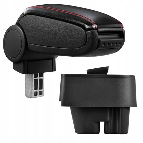 PROTEC Armrest, PEUGEOT 207 / 207 SW / 207 CC, synthetic leather, black, red stitching from 200 - Elbow Rest - Main image
