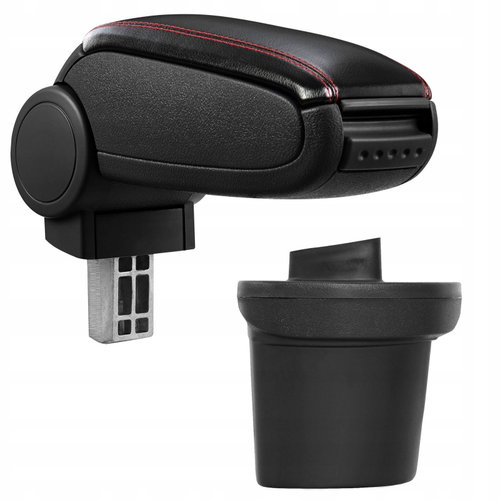 PROTEC Armrest, Suzuki SX4, synthetic leather, black, red stitching from 2006 - Elbow Rest - Main image