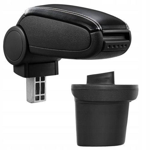PROTEC Armrest, Suzuki SX4, synthetic leather, black, white stitching from 2006 - Elbow Rest - Main image