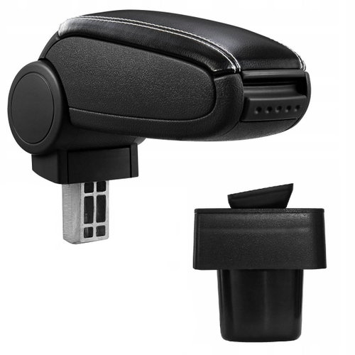 PROTEC Armrest, Suzuki Swift, synthetic leather, black, white stitching 2005 - 2010 Type MZ/EZ - Elbow Rest - Main image