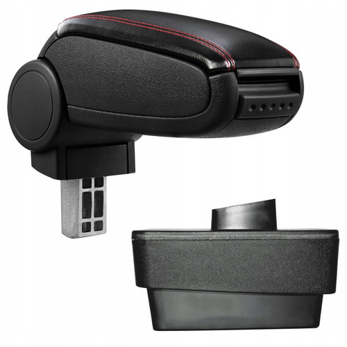PROTEC Armrest, Skoda Fabia III, synthetic leather, black, red stitching from 2014 - Elbow Rest - Main image