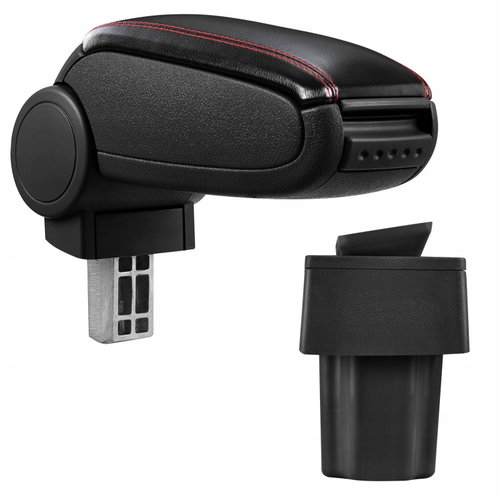 PROTEC Armrest, Opel Astra G, synthetic leather, black, red stitching 1998 - 2009 - Elbow Rest - Main image