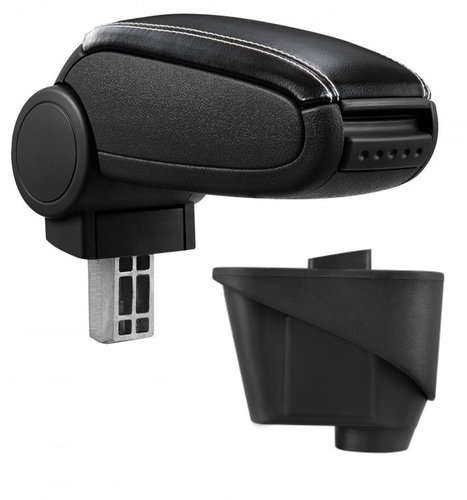 PROTEC Armrest, Citroen C4, synthetic leather, black, white stitching 2004 - 2010 - Elbow Rest - Main image