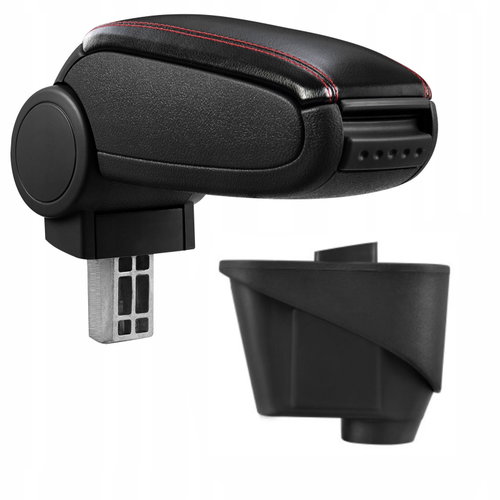 PROTEC Armrest, Citroen C4, synthetic leather, black, red stitching 2004 - 2010 - Elbow Rest - Main image