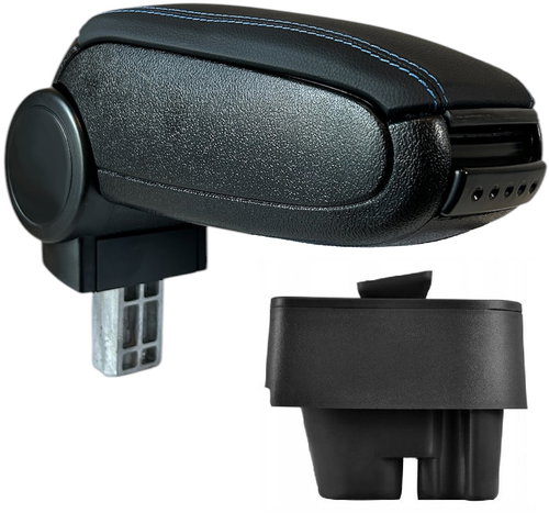 PROTEC Armrest, PEUGEOT 207 / 207 SW / 207 CC, synthetic leather, black, white stitching from 2006 - Elbow Rest - Main image