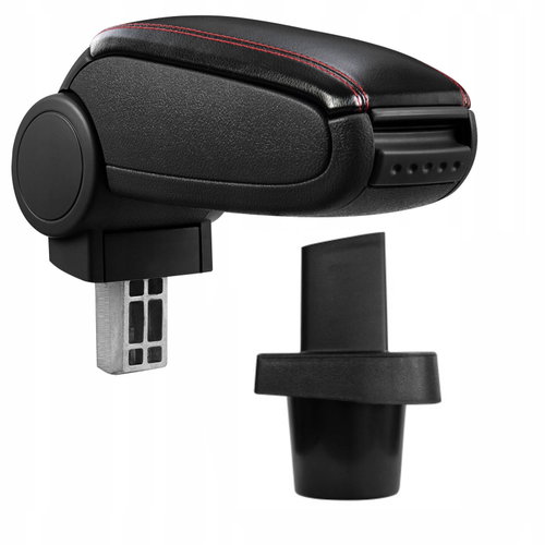 PROTEC Armrest, Toyota Yaris, synthetic leather, black, red stitching 2005 - 2011 - Elbow Rest - Main image