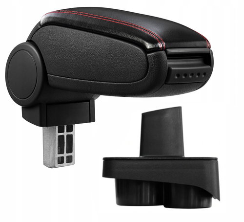 PROTEC Armrest, VW Polo 9N / 9N2 / 9N3, synthetic leather, black, red stitching 2001 - 2009 - Elbow Rest - Main image