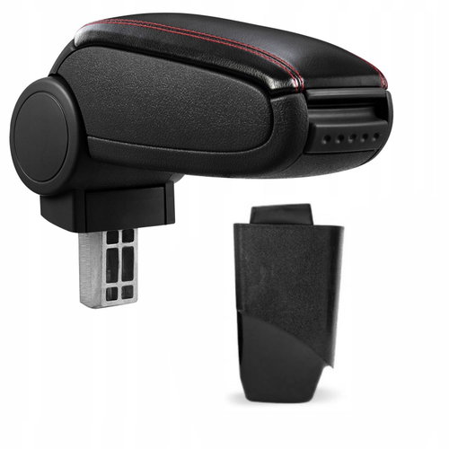 PROTEC Armrest, Peugeot 206/206 CC, synthetic leather, black, red stitching 1998 - 2012 - Elbow Rest - Main image