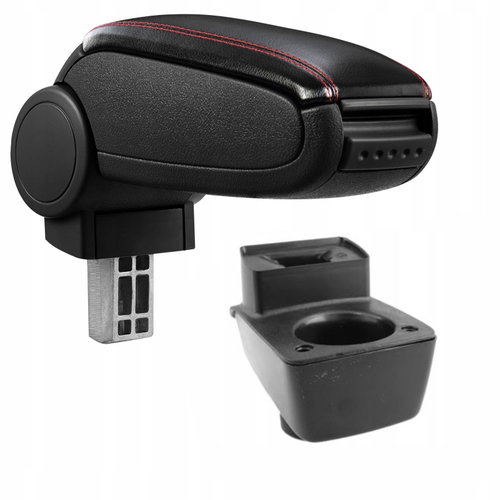 PROTEC Armrest, Ford Fiesta MK7, synthetic leather, black, red stitching from 2008 - Elbow Rest - Main image