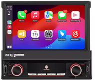 Junsun 1din Car Radio, universal size, Carplay, Android Auto, Bluetooth, GPS navigation, retractable - Car Radio