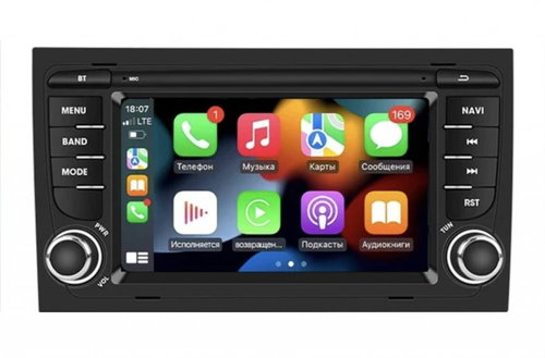 HIZPO Car radio AUDI A4 Radio for Audi A4 B7 B6 S4 RS4 SEAT Exeo GPS navigation, maps, Bluetooth - Car Radio - Main image