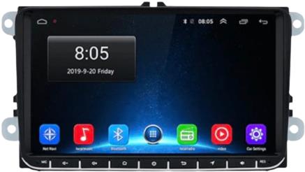 Hizpo 9" Android Car Radio for Volkswagen, Skoda, Seat with GPS, Bluetooth, WiFi, 2x USB, Radio - Car Radio - Main image