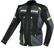MAXX - NF 2210 Textilní bunda dlouhá černo šedo-zelený reflex  - Motorcycle Jacket