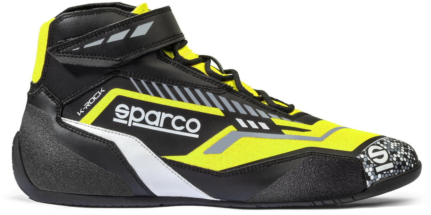 Sparco K-ROCK Gokart cipő, fekete-sárga, 45-ös méret