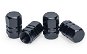 BYC Čepičky ventilků ALU, 4 ks, černé - Valve Caps