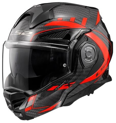 LS2 FF901 ADVANT-X CARBON FUTURE překlápěcí červená vel. XL - Motorbike Helmet - Main image