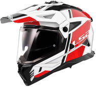 LS2MX702 PIONEER II-06 HILL adventure white/red size 2.5 mm XL - Motorbike Helmet