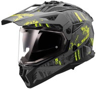 LS2MX702 PIONEER II-06 CRAZY adventure matt-black/Hi-Vi-yellow size 2.5 mm M - Motorbike Helmet