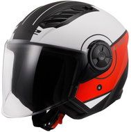LS2 OF616 AIRFLOW II-06 COVER skútr jet matná bílá/červená vel. XL - Motorbike Helmet