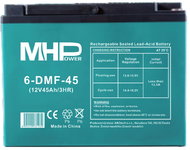 MHPower battery 6-DMF-45, 12 V/45 Ah, Terminál D3 - M6, Deep Cycle, 6-DMF-45 - Traction Battery