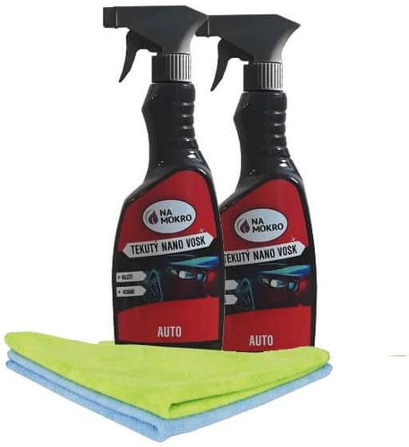 Nasucho 2 × 500 ml Tekutý nano vosk Auto + 2 × utěrka - Sada autokosmetiky - Hlavní obrázek