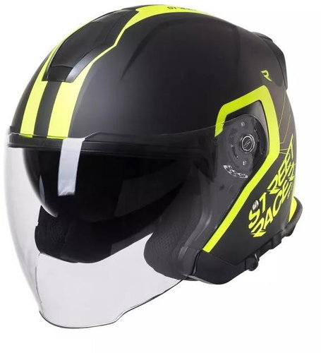 Street Racer SR 01 black-fluo yellow, M - Motorbike Helmet - Main image