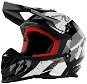 MAXX - MX 633 Cross černo-bílo-stříbrná  - Motorbike Helmet