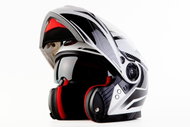 MAXX - FF 950 With tilting integral white-black L - Motorbike Helmet
