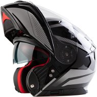 MAXX - FF 950 S vyklápěcím integrálem černo-stříbrná  - Motorbike Helmet