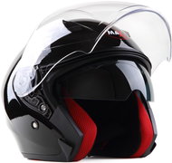 MAXX - OF 878 Skutra with plexi and sun visor - black lacquered L - Scooter Helmet
