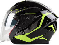 MAXX - OF 878 Skutra with plexi and sun visor - black-green reflective M - Scooter Helmet
