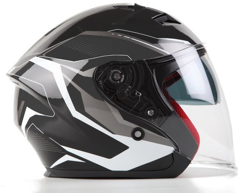 MAXX - OF 868 3XL extra large scooter open with plexi and sun visor - black white silver - Scooter Helmet - Main image