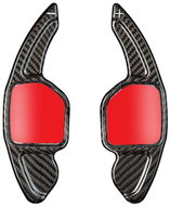 T-Carbon carbon steering wheel paddles for Audi cars with large bevel on original paddles, black car - Paddle Shifters