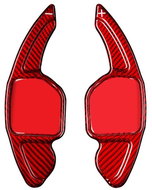 T-Carbon carbon steering wheel paddles for Audi cars with smaller bevel on original paddles, red car - Paddle Shifters